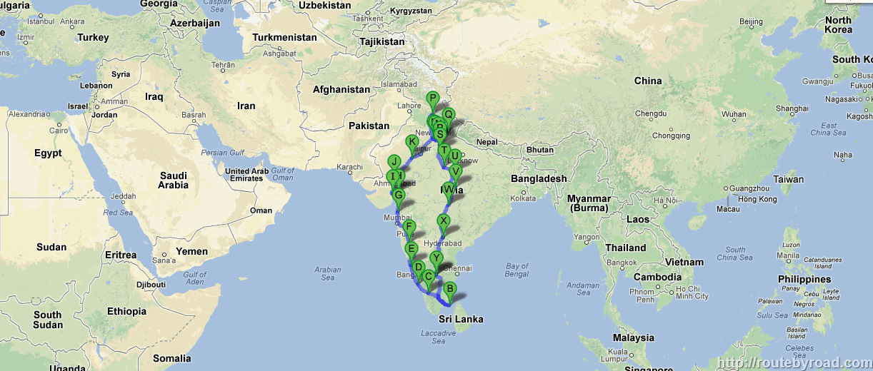 India Road Trip - Featured - Google Map - India