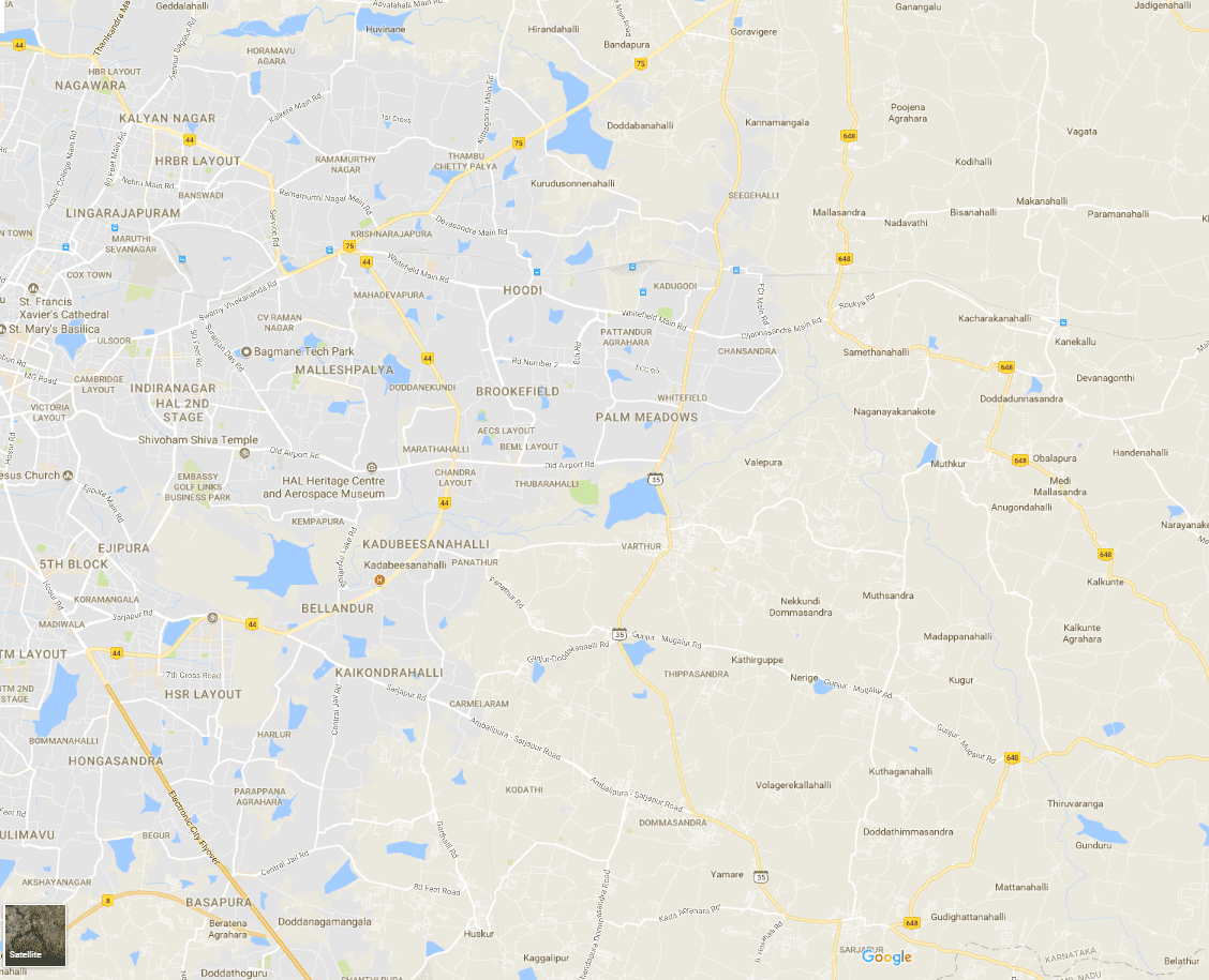 Google Maps Bangalore East