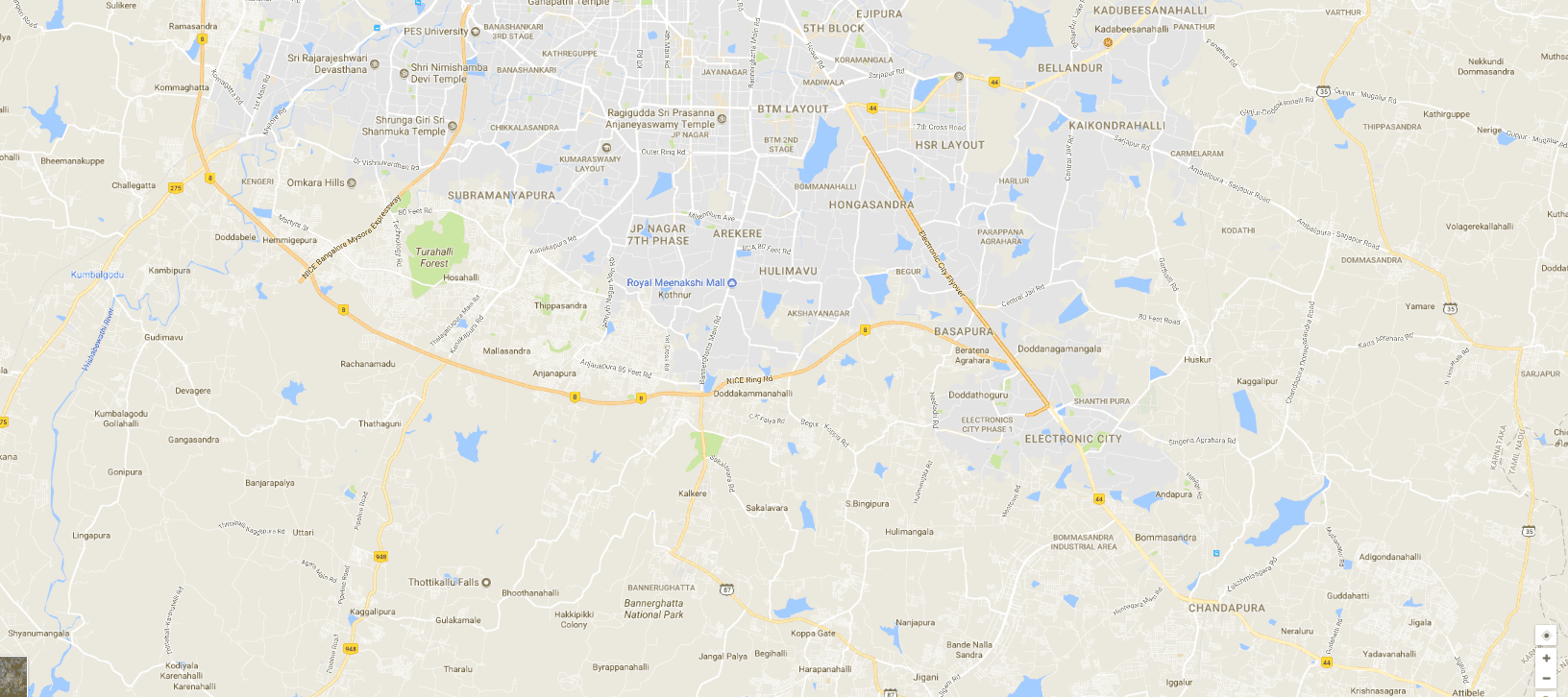 Google Maps Bangalore South