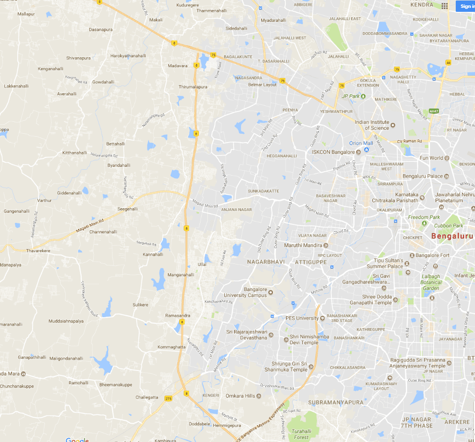 Google Maps Bangalore West